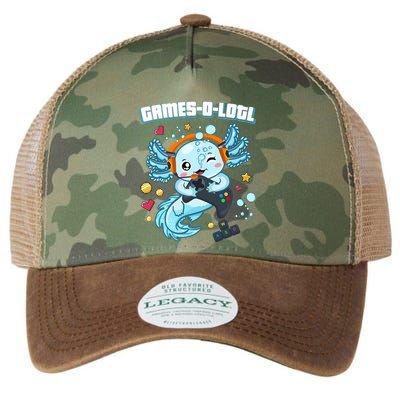 Gamesolotl Axolotl Video Gamer Kawaii Axolotl Fish Legacy Tie Dye Trucker Hat