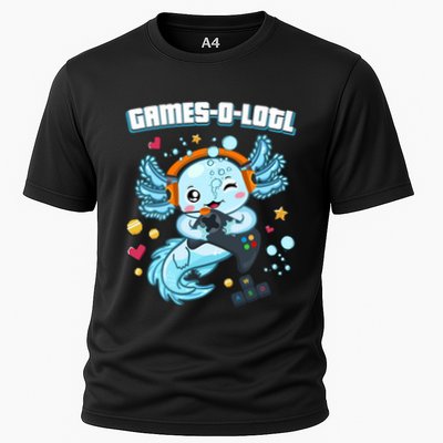 Gamesolotl Axolotl Video Gamer Kawaii Axolotl Fish Performance Shirt