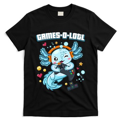 Gamesolotl Axolotl Video Gamer Kawaii Axolotl Fish T-Shirt