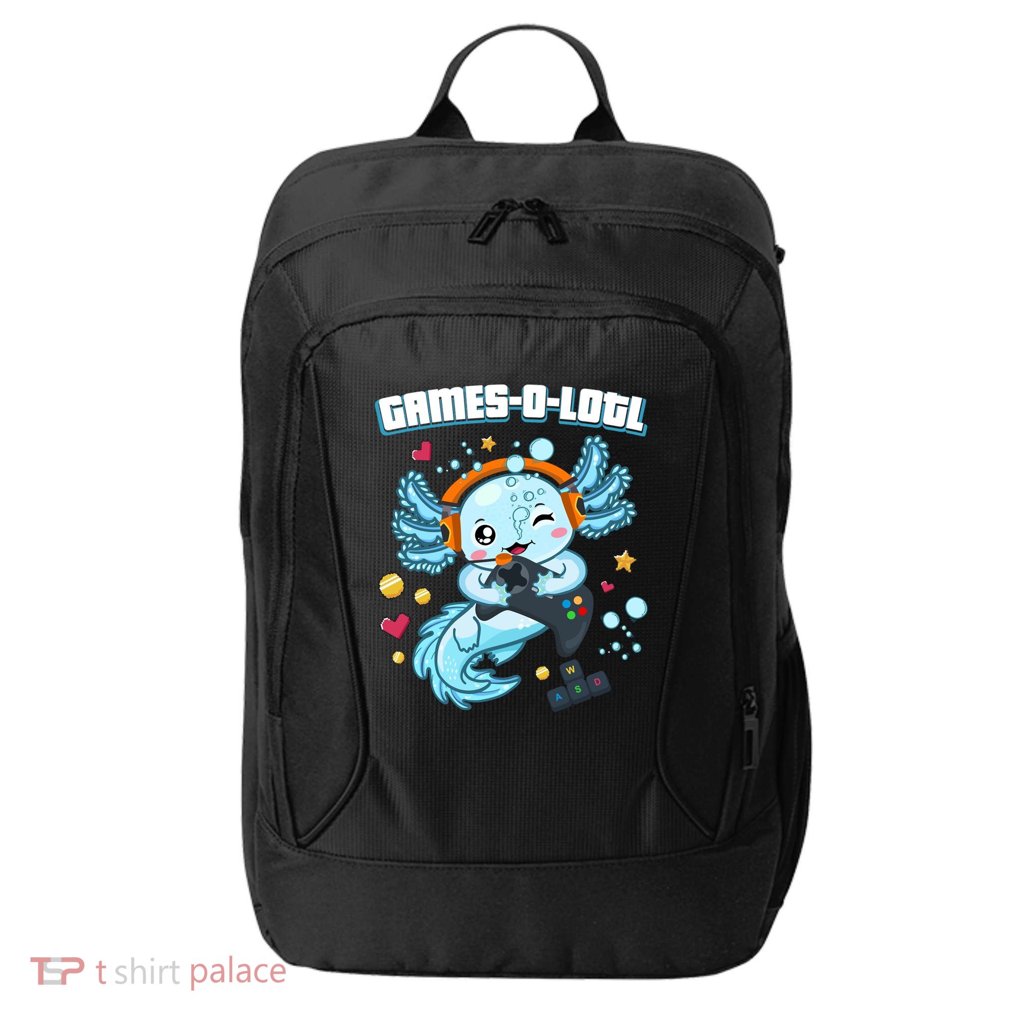 Gamesolotl Axolotl Video Gamer Kawaii Axolotl Fish City Backpack