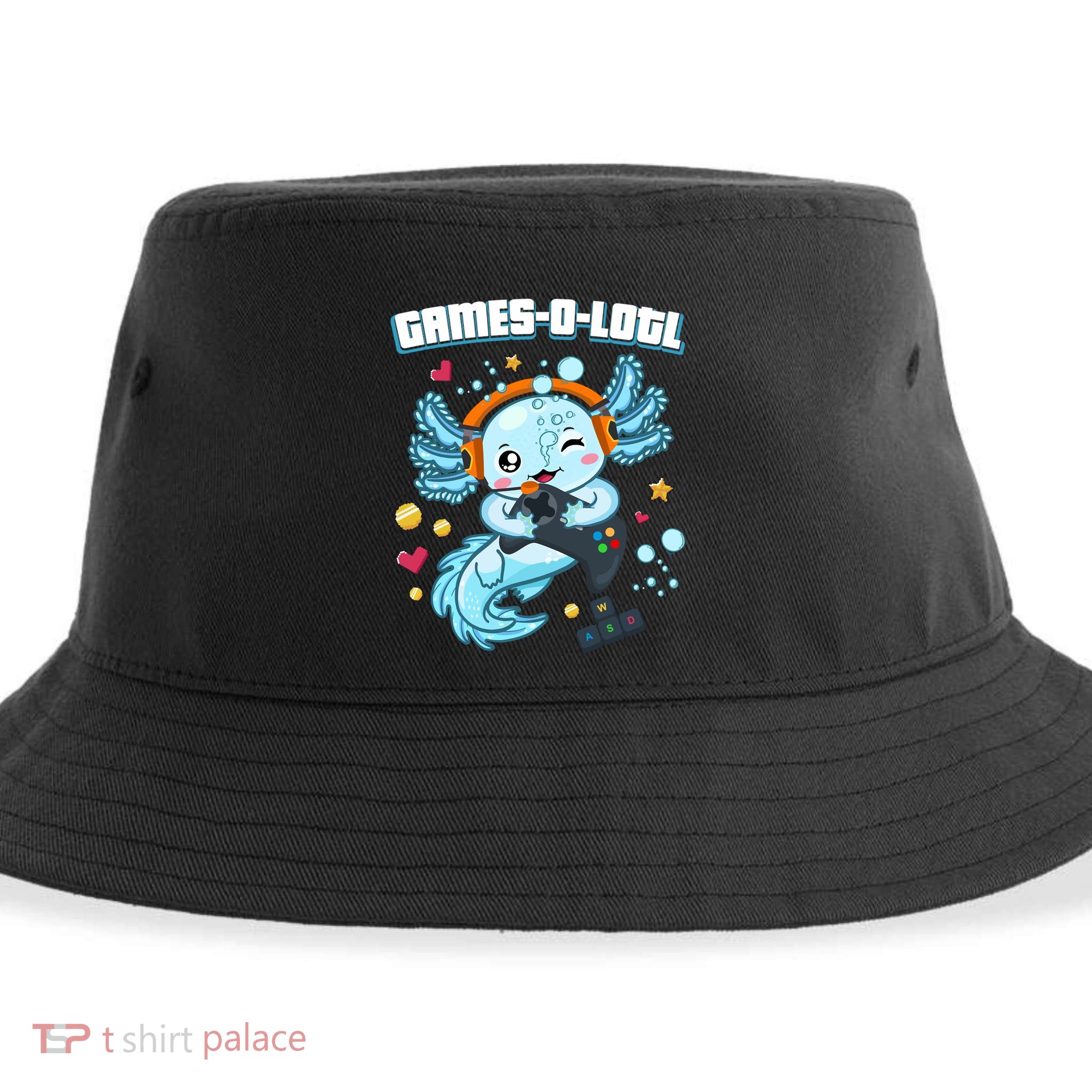 Gamesolotl Axolotl Video Gamer Kawaii Axolotl Fish Sustainable Bucket Hat