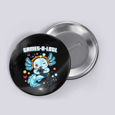 Gamesolotl Axolotl Video Gamer Kawaii Axolotl Fish Button