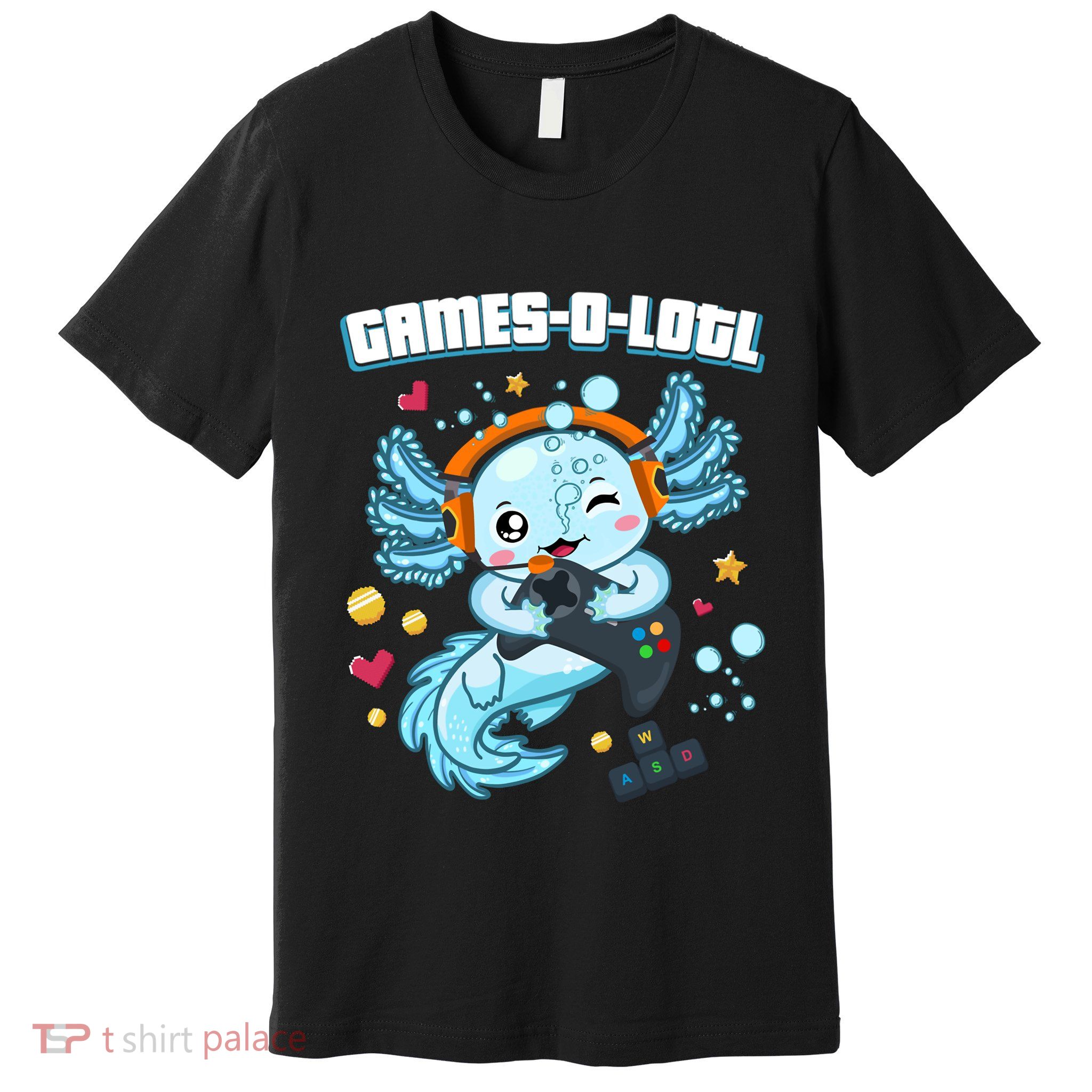 Gamesolotl Axolotl Video Gamer Kawaii Axolotl Fish Premium T-Shirt
