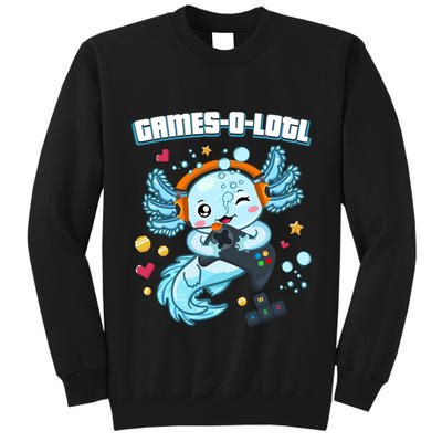 Gamesolotl Axolotl Video Gamer Kawaii Axolotl Fish Tall Sweatshirt
