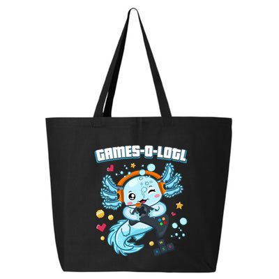 Gamesolotl Axolotl Video Gamer Kawaii Axolotl Fish 25L Jumbo Tote