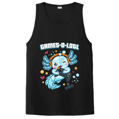 Gamesolotl Axolotl Video Gamer Kawaii Axolotl Fish PosiCharge Competitor Tank