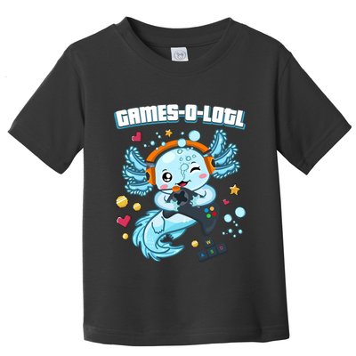 Gamesolotl Axolotl Video Gamer Kawaii Axolotl Fish Toddler T-Shirt