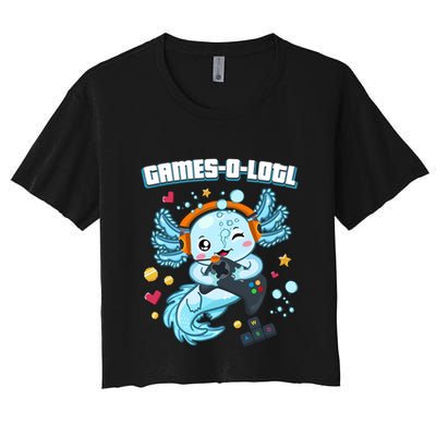 Gamesolotl Axolotl Video Gamer Kawaii Axolotl Fish Crop Top