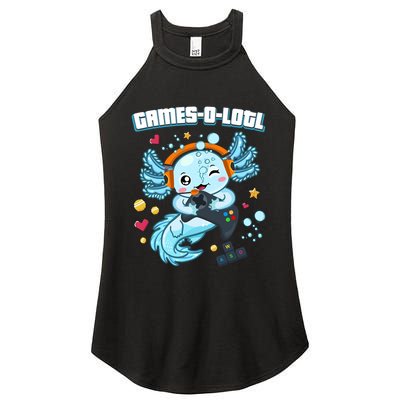 Gamesolotl Axolotl Video Gamer Kawaii Axolotl Fish Women's Perfect Tri Rocker Tank
