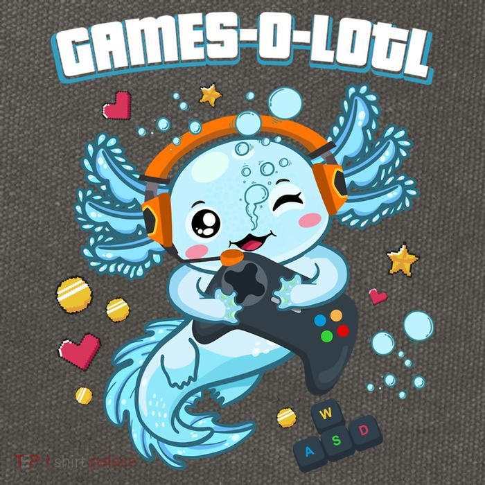 Gamesolotl Axolotl Video Gamer Kawaii Axolotl Fish Cotton Canvas Backpack