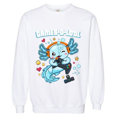 Gamesolotl Axolotl Video Gamer Kawaii Axolotl Fish Garment-Dyed Sweatshirt