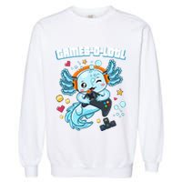 Gamesolotl Axolotl Video Gamer Kawaii Axolotl Fish Garment-Dyed Sweatshirt