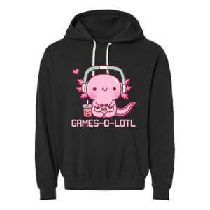 Gamesolotl Axolotl Video Games Kawaii Anime Gamer Garment-Dyed Fleece Hoodie