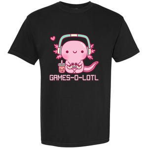 Gamesolotl Axolotl Video Games Kawaii Anime Gamer Garment-Dyed Heavyweight T-Shirt