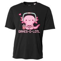 Gamesolotl Axolotl Video Games Kawaii Anime Gamer Cooling Performance Crew T-Shirt