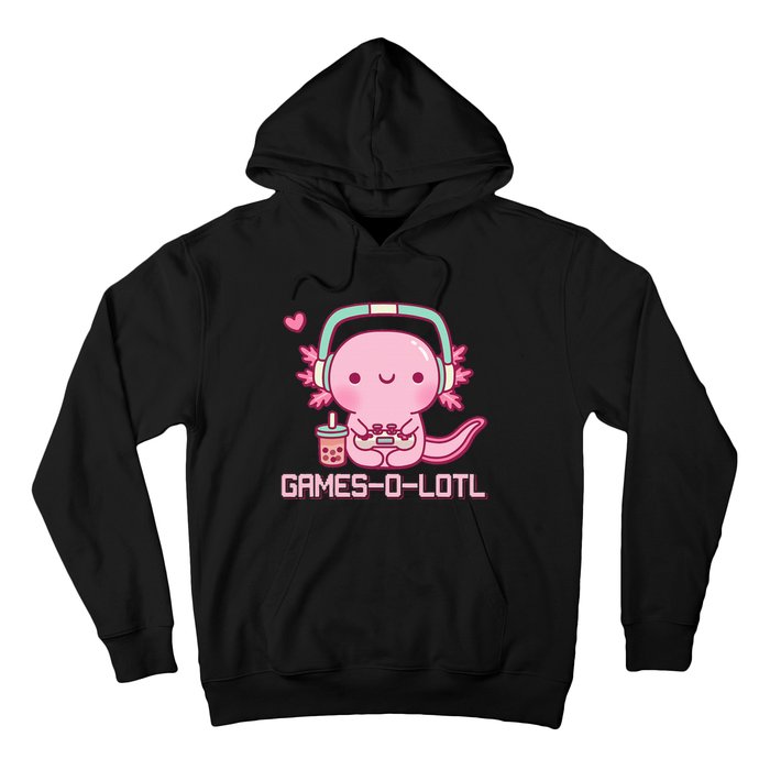 Gamesolotl Axolotl Video Games Kawaii Anime Gamer Hoodie