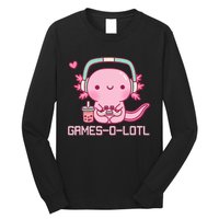 Gamesolotl Axolotl Video Games Kawaii Anime Gamer Long Sleeve Shirt