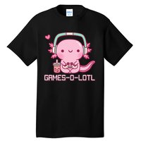 Gamesolotl Axolotl Video Games Kawaii Anime Gamer Tall T-Shirt