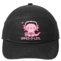 Gamesolotl Axolotl Video Games Kawaii Anime Gamer 7-Panel Snapback Hat