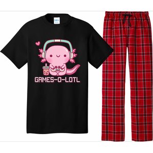 Gamesolotl Axolotl Video Games Kawaii Anime Gamer Pajama Set