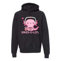 Gamesolotl Axolotl Video Games Kawaii Anime Gamer Premium Hoodie