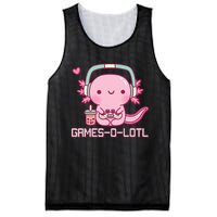 Gamesolotl Axolotl Video Games Kawaii Anime Gamer Mesh Reversible Basketball Jersey Tank