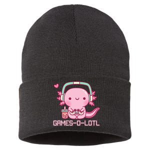 Gamesolotl Axolotl Video Games Kawaii Anime Gamer Sustainable Knit Beanie