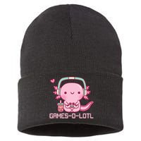 Gamesolotl Axolotl Video Games Kawaii Anime Gamer Sustainable Knit Beanie