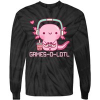 Gamesolotl Axolotl Video Games Kawaii Anime Gamer Tie-Dye Long Sleeve Shirt