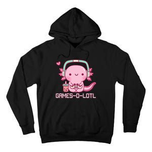 Gamesolotl Axolotl Video Games Kawaii Anime Gamer Tall Hoodie