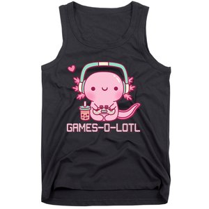 Gamesolotl Axolotl Video Games Kawaii Anime Gamer Tank Top