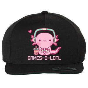 Gamesolotl Axolotl Video Games Kawaii Anime Gamer Wool Snapback Cap