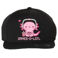 Gamesolotl Axolotl Video Games Kawaii Anime Gamer Wool Snapback Cap