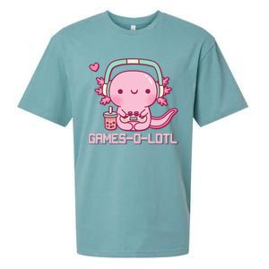 Gamesolotl Axolotl Video Games Kawaii Anime Gamer Sueded Cloud Jersey T-Shirt