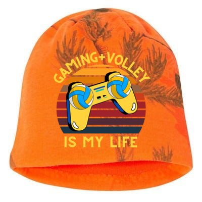 Gaming And Volley Is My Life Volley Esport Gamer Gift Kati - Camo Knit Beanie