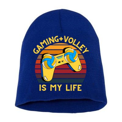 Gaming And Volley Is My Life Volley Esport Gamer Gift Short Acrylic Beanie