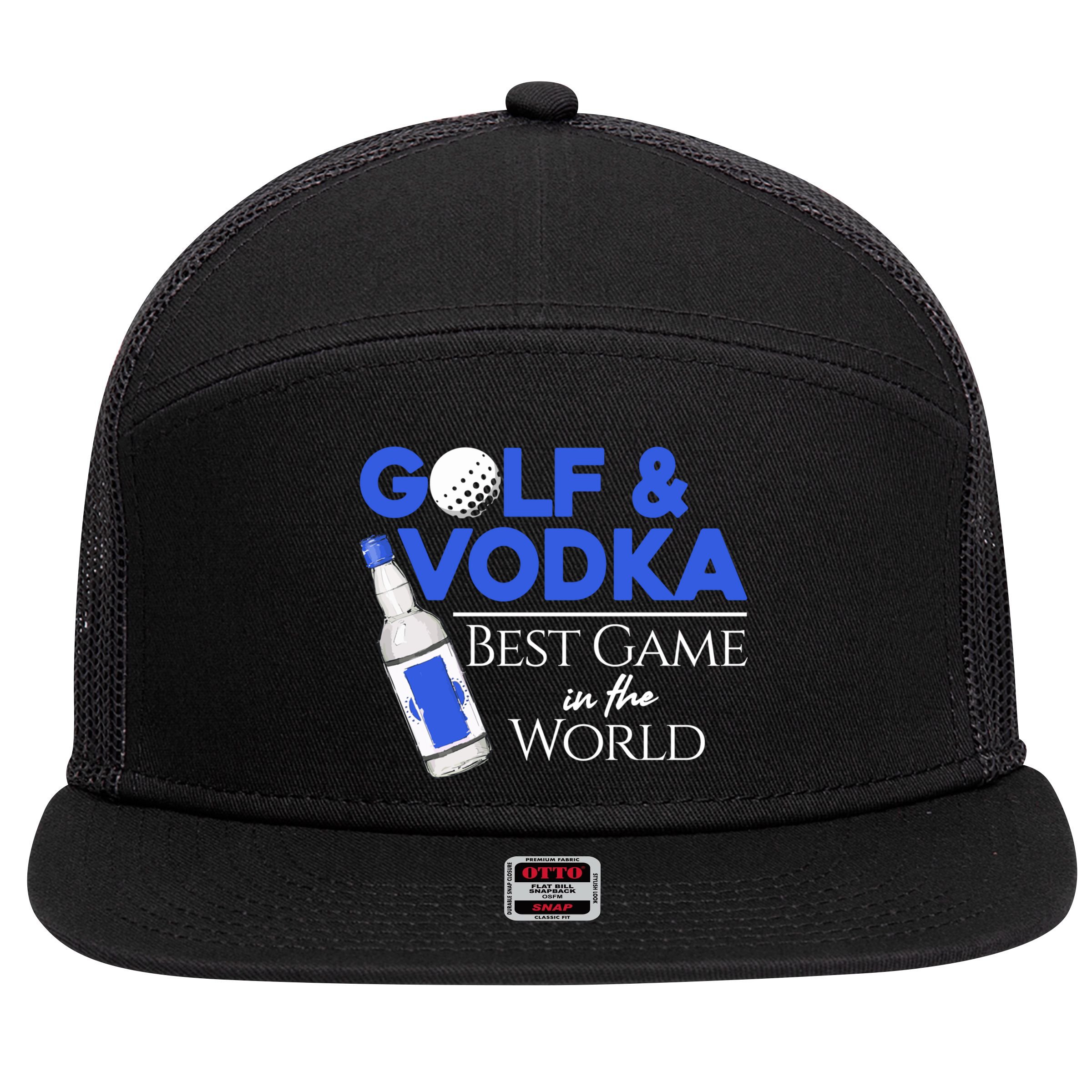 Golf And Vodka Gift Best Team Ing Game Golfing Lover Gift 7 Panel Mesh Trucker Snapback Hat
