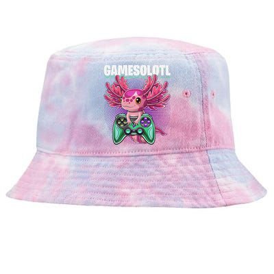 Gamesolotl Axolotl Video Game Controller Gaming  Tie-Dyed Bucket Hat