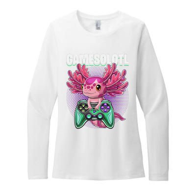 Gamesolotl Axolotl Video Game Controller Gaming  Womens CVC Long Sleeve Shirt