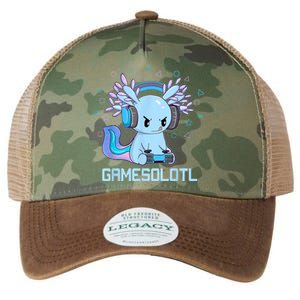 Gamesolotl Axolotl Video Gamer Kawaii Anime Gifts Boys Girls Legacy Tie Dye Trucker Hat