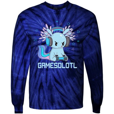 Gamesolotl Axolotl Video Gamer Kawaii Anime Gift Boys Teens  Tie-Dye Long Sleeve Shirt