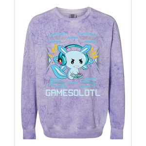 Gamesolotl Axolotl Video Gamer Kawaii Anime Gifts Boys Girls  Colorblast Crewneck Sweatshirt