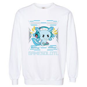 Gamesolotl Axolotl Video Gamer Kawaii Anime Gifts Boys Girls  Garment-Dyed Sweatshirt