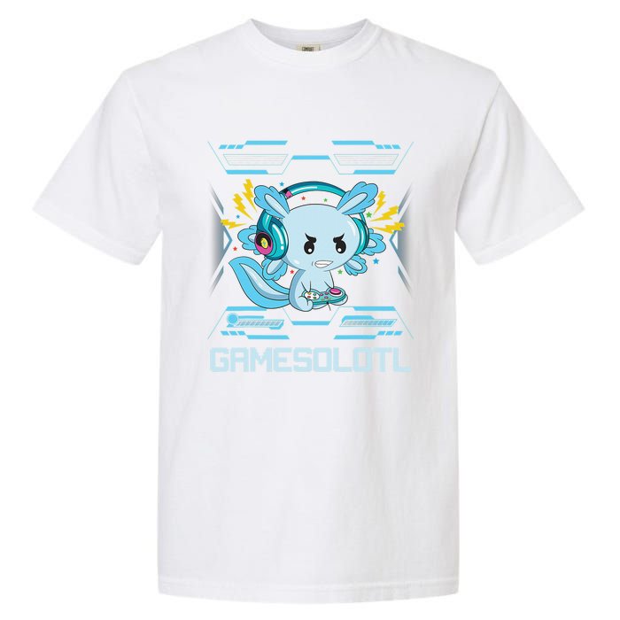 Gamesolotl Axolotl Video Gamer Kawaii Anime Gifts Boys Girls  Garment-Dyed Heavyweight T-Shirt