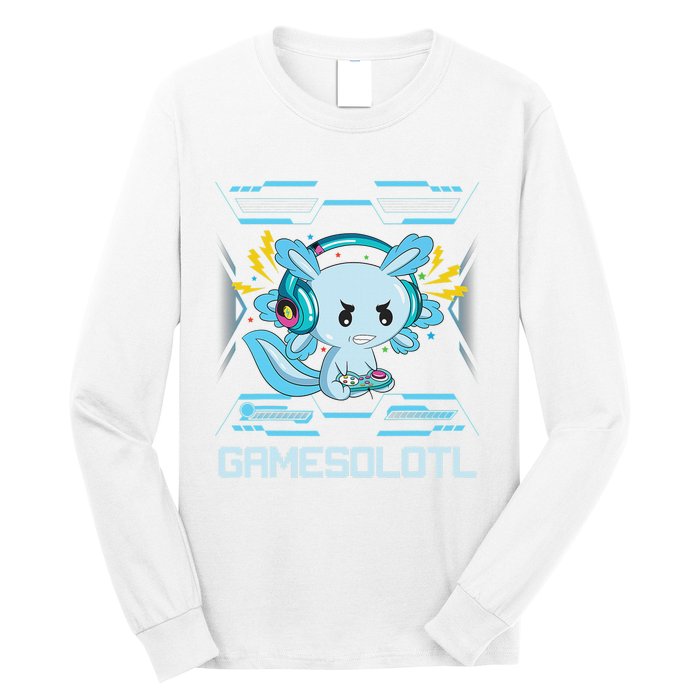 Gamesolotl Axolotl Video Gamer Kawaii Anime Gifts Boys Girls  Long Sleeve Shirt