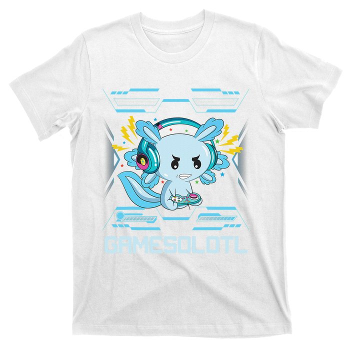 Gamesolotl Axolotl Video Gamer Kawaii Anime Gifts Boys Girls  T-Shirt