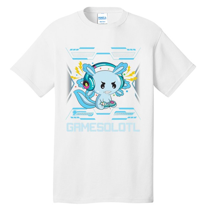 Gamesolotl Axolotl Video Gamer Kawaii Anime Gifts Boys Girls  Tall T-Shirt