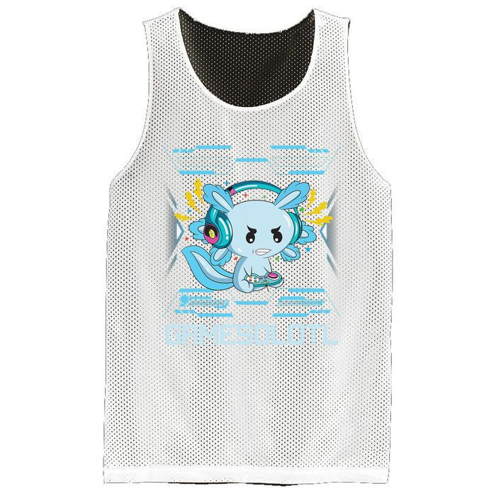 Gamesolotl Axolotl Video Gamer Kawaii Anime Gifts Boys Girls  Mesh Reversible Basketball Jersey Tank