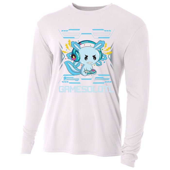 Gamesolotl Axolotl Video Gamer Kawaii Anime Gifts Boys Girls  Cooling Performance Long Sleeve Crew