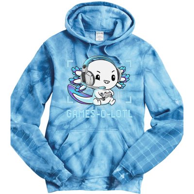 Gamesolotl Axolotl Video Gamer Kawaii Anime Funny Tie Dye Hoodie